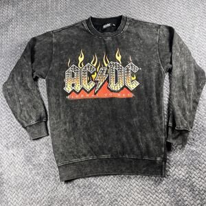 AC/DC High Way To Hell Sweatshirt Women’s Small Crew Neck Pull Gray Band Concert